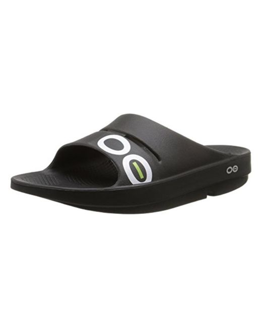 OOFOS Textured Sport Slide Sandals in Black for Men Lyst
