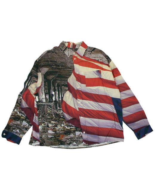 Pyer Moss Red Color American Flag Shirt - Red for men