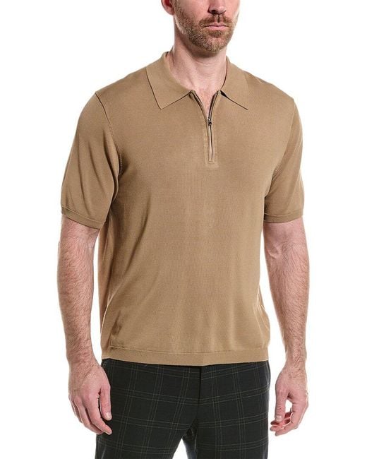 Tahari Brown Half-zip Polo Shirt for men