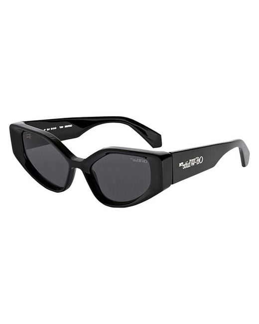 Off-White c/o Virgil Abloh Black Sunglasses Cat Eye Full Rim, Frame And Dark Lens Oeri063Memphis1007