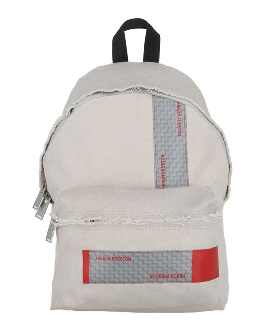 Heron Preston Gray Logo-tape Distressed Backpack