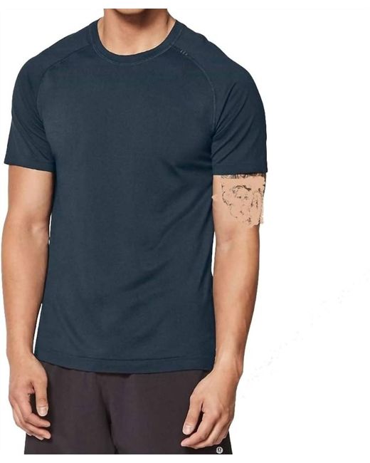 lululemon athletica Blue Metal Vent Tech Short Sleeve Shirt for men