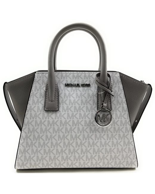 Michael Kors Leather Avril To Zi Mk Signature Satchel Crossbody Handbag