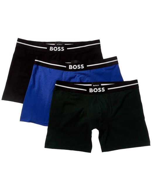 BOSS by HUGO BOSS 3pk Bold Long Boxer Brief in Black for Men | Lyst