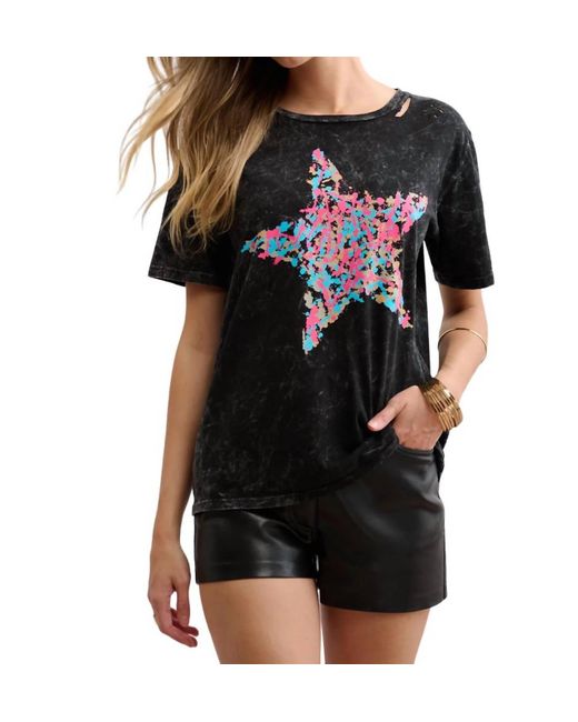 Chrldr Black Splatter Star T-shirt