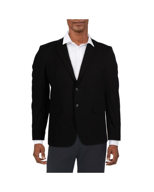 Theory Black Chambers Stretch Wool Suit Jacket for men