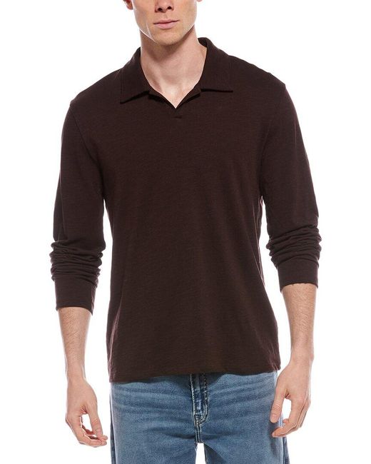 Vince Black Johnny Collar Shirt for men
