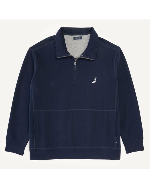 Nautica Blue Big & Tall Quarter-zip Sweatshirt for men