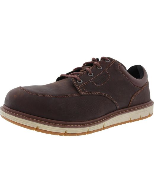 Keen Brown San Jose Slip Resistant Leather Oxfords for men