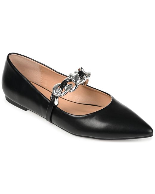 Journee Collection Black Collection Metinaa Flat