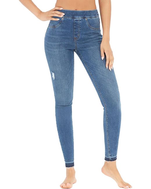 Spanx Blue Distressed jeggings Skinny Jeans