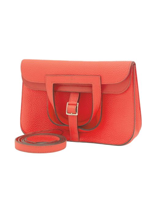 Hermès Red Halzan Leather Shoulder Bag (pre-owned)