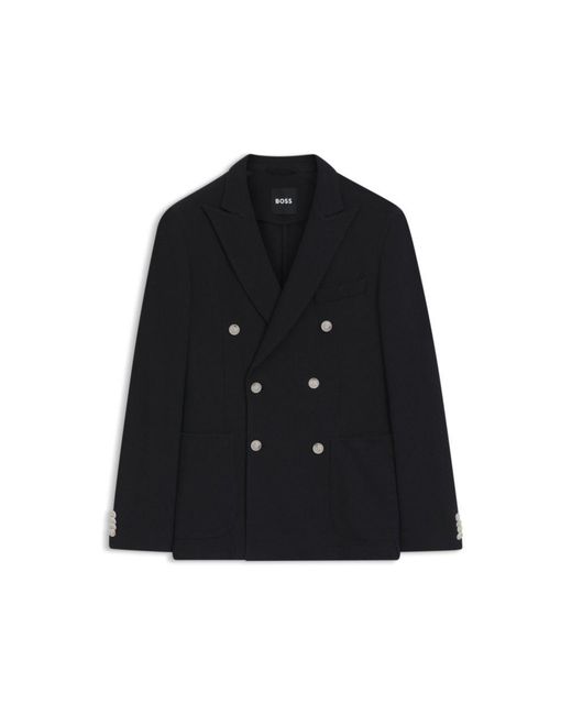 Boss Black Patterned Slim-Fit Jacket for men