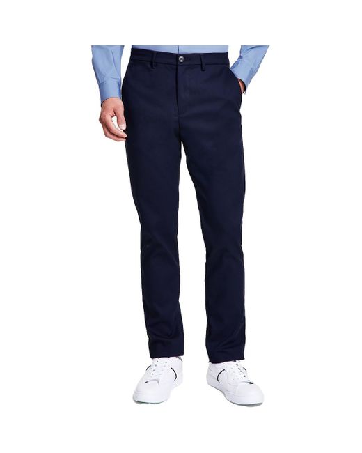 Calvin Klein Blue Wrinkle Resistant Stretch Chino Pants for men