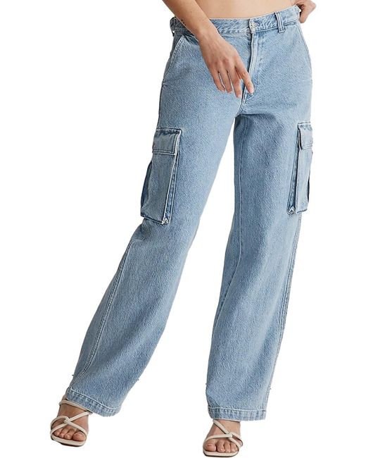 Madewell Blue Straight Leg Low-slung Cargo Jeans