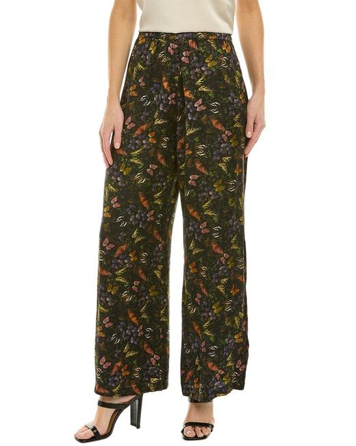 Johnny Was Midnight Mariposa Silk Lounge Pant in Green | Lyst