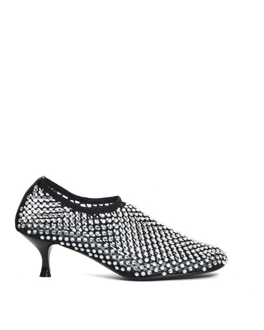 Strategia Blue Mesh And Rhinestone Pumps