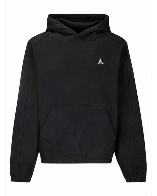 Roa Men's Black Cropped Hoodie With Relaxed Fit