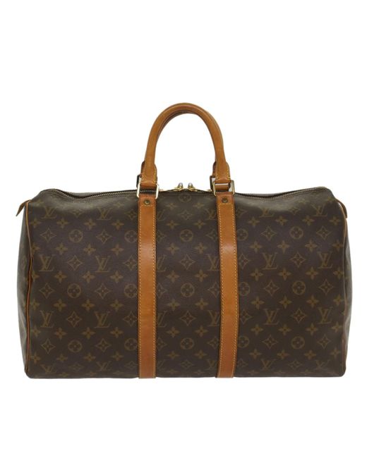 Louis Vuitton Brown Keepall 45 Canvas Travel Bag (pre-owned)