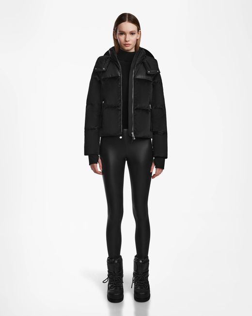 Rudsak Black Delilah Velvet Down Puffer With Removable Sleeves