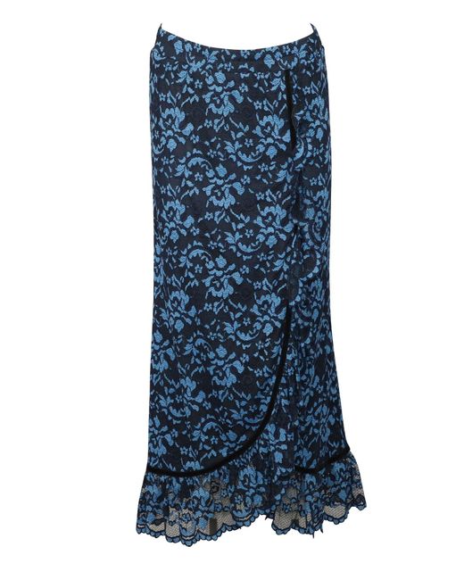 Ganni Flynn Lace Midi Wrap Maxi Skirt in Blue Lyst