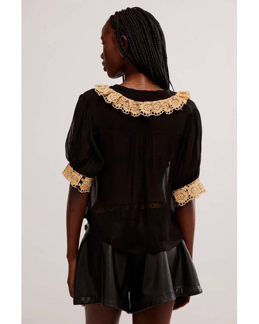 Free People Black My Love Blouse