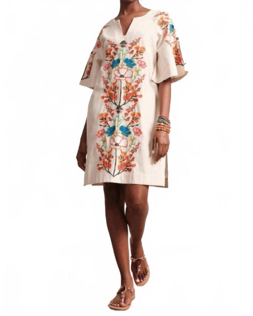 Frances Valentine White Charming Mini Caftan Dress