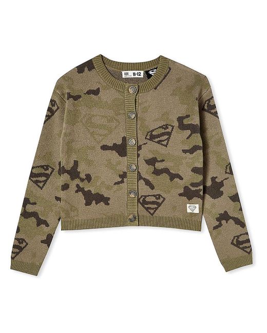 Cotton On Green Camouflage Button Front Cardigan Sweater