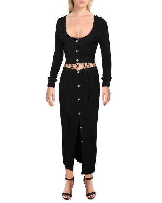 Prabal Gurung Lace up Maxi Sweaterdress in Black Lyst