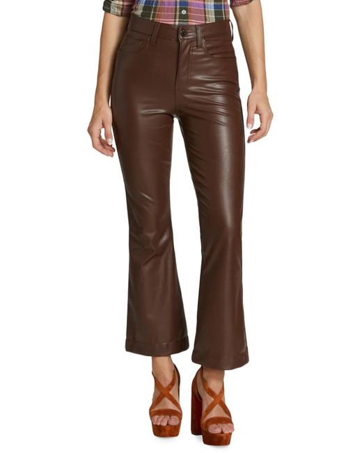Veronica Beard Brown Carson High Rise Ankle Flare Pants