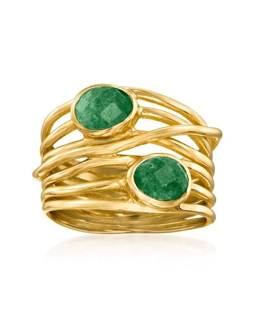 Ross-Simons Metallic Emerald Multi-Row Ring