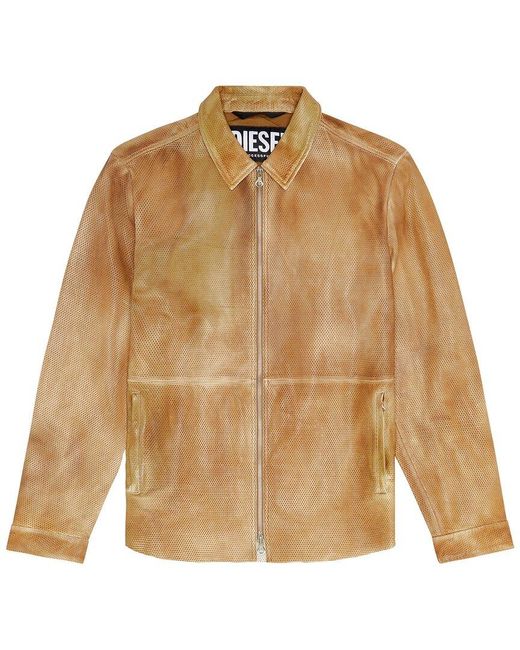 DIESEL Natural Clime Leather Jacket for men
