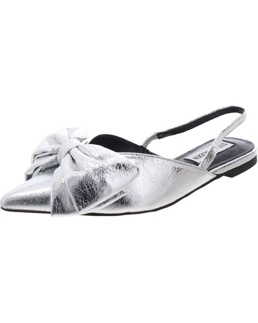 Steve Madden White Bimbi Faux Leather Metallic Slingbacks