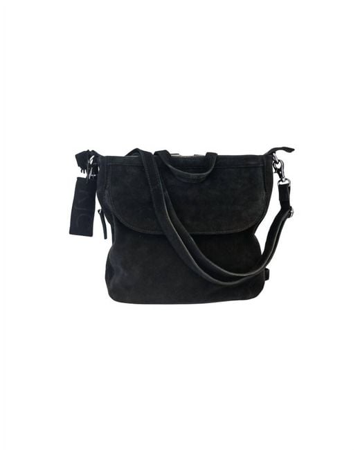 KJC Black Asher Convertible Suede Backpack Tote Bag