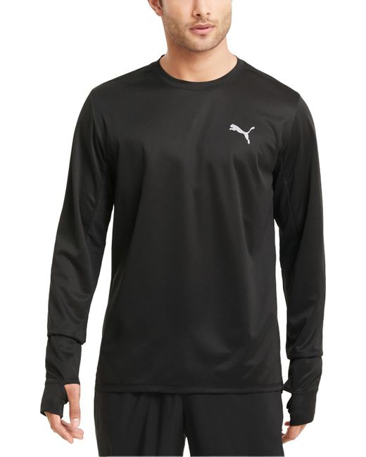 PUMA Black Reflective Long Sleeve Pullover Top for men