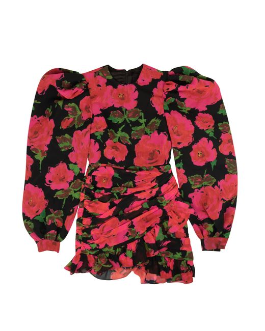Quinn Red Rara Floral Dress - Fuchsia Pink