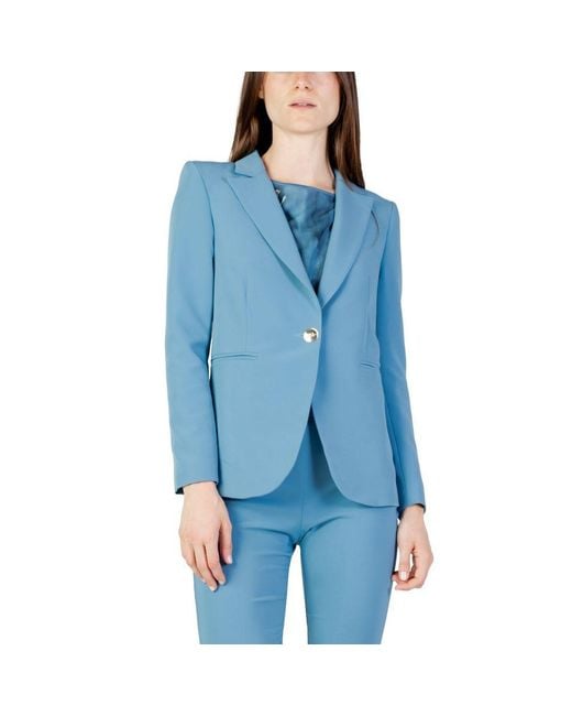 Rinascimento Blue Polyester Blazer