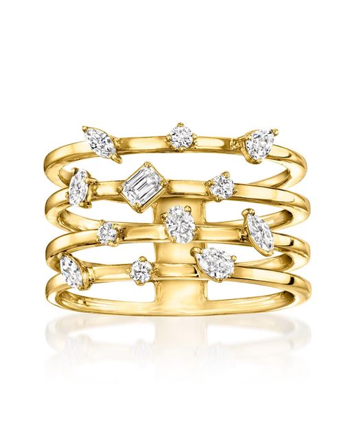 Ross-Simons Metallic Multi-Shaped Lab-Grown Diamond Multi-Row Ring