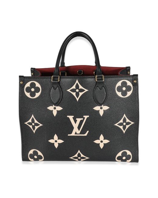 Louis Vuitton Black Beige Empreinte Monogram Giant Onthego Mm