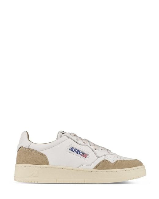 Autry White Goat Leather And Suede Sneakers