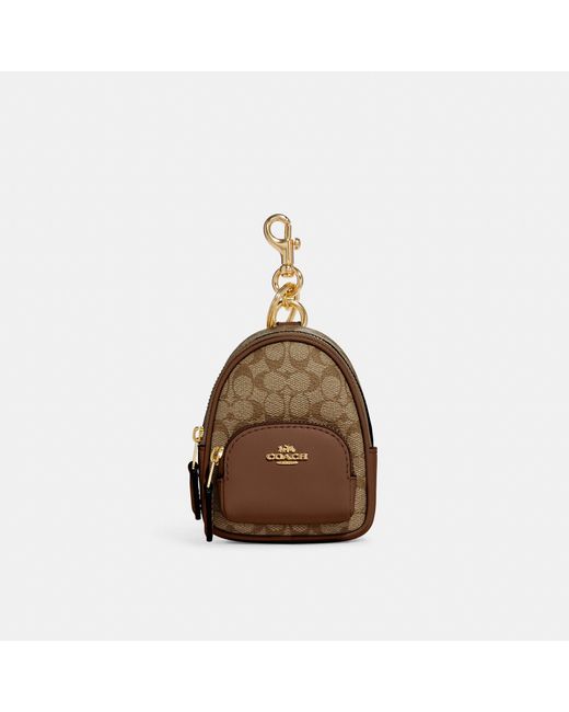 COACH Brown Mini Court Backpack Bag Charm