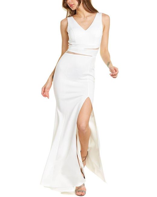 KALINNU White Cutout Gown