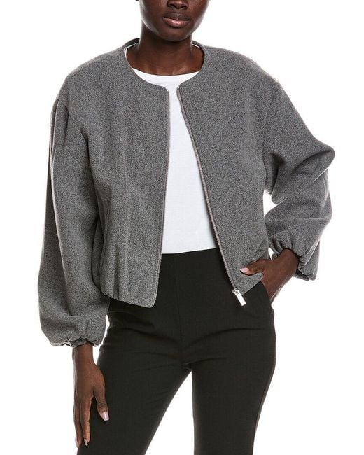 Vince Camuto Gray Cropped Bubble Jacket