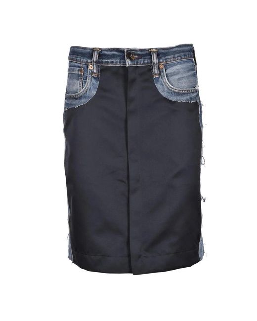 Lutz Huelle Blue Mini Patchwork Skirt