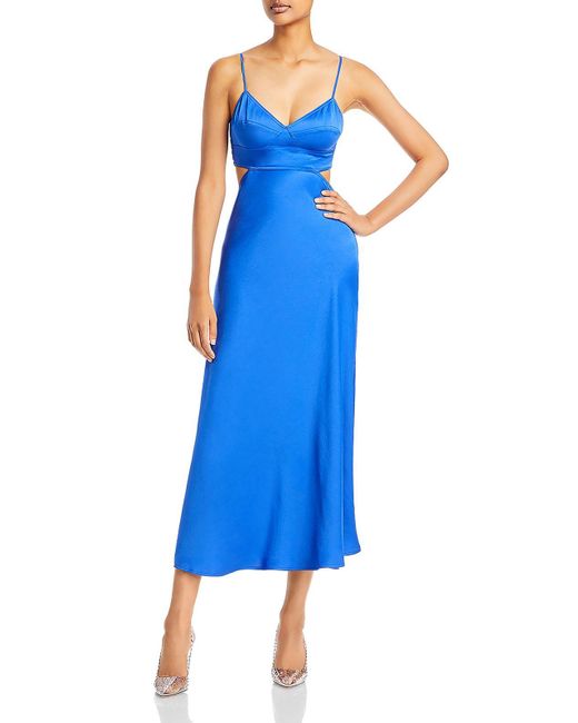 A.L.C. Blue Blakely Open Back Long Cocktail And Party Dress