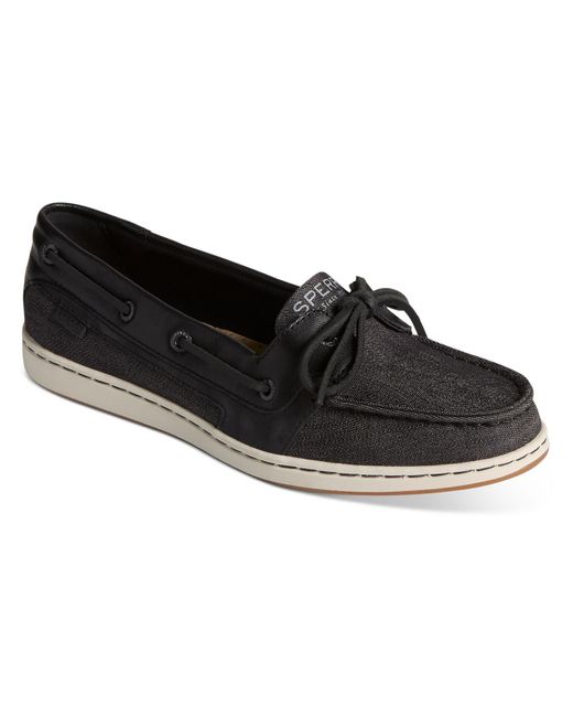 Sperry Top-Sider Black Starfish Brights Padded Insole Canvas Boat Shoes
