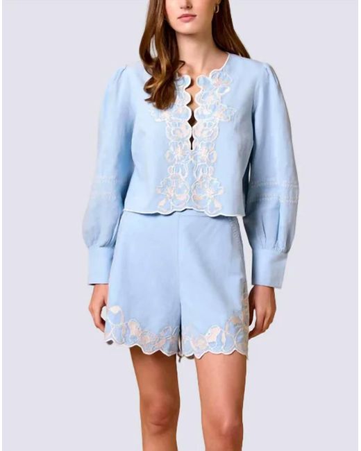 Cleobella Blue Mangon Blouse