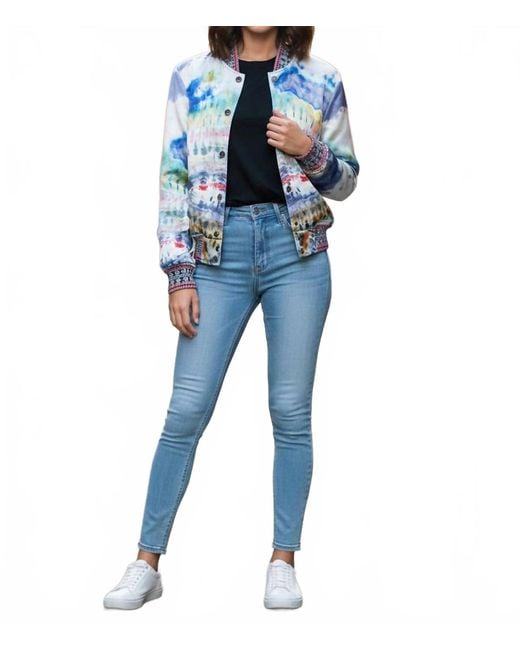 Amiri Women's Blue Tie Dye Bomber Jacket