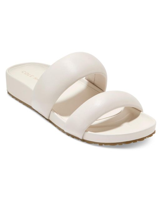 Cole Haan White Mojave Double Band Slip On Slide Sandals