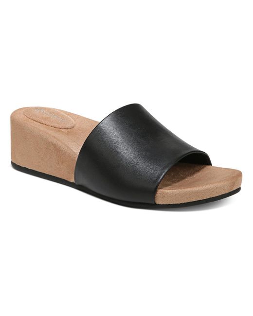 Giani Bernini Brown Giuliaa Faux Leather Slip On Slide Sandals